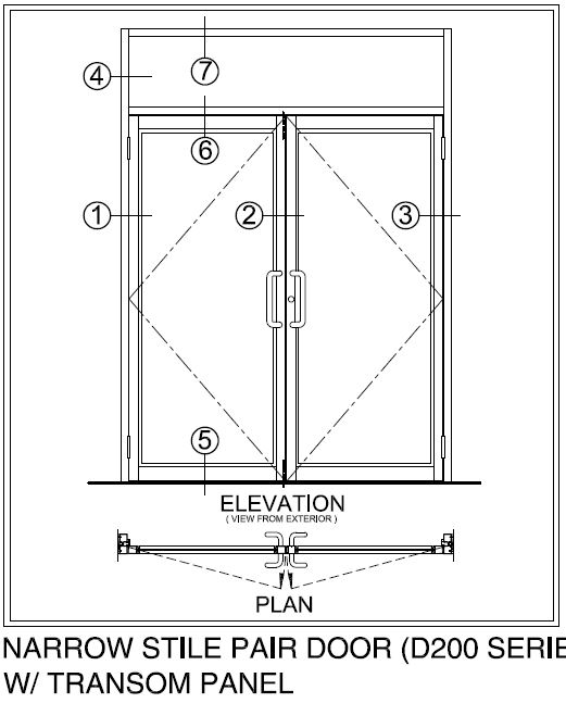 D200 Narrow stile double door – GAMCO