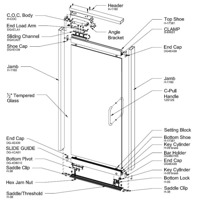 DG400 DRY GLAZED GLASS DOOR - GAMCO